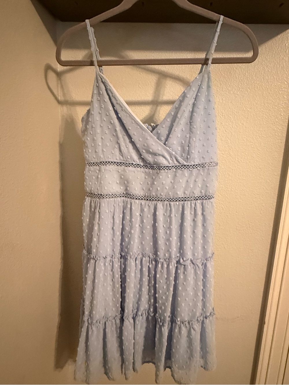 Altar'd State Light Blue Swiss Dot Midi Sundress